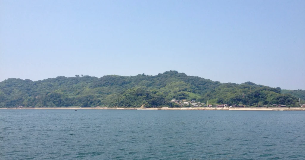 粟島汽船のフェリーから見える、志々島の画像